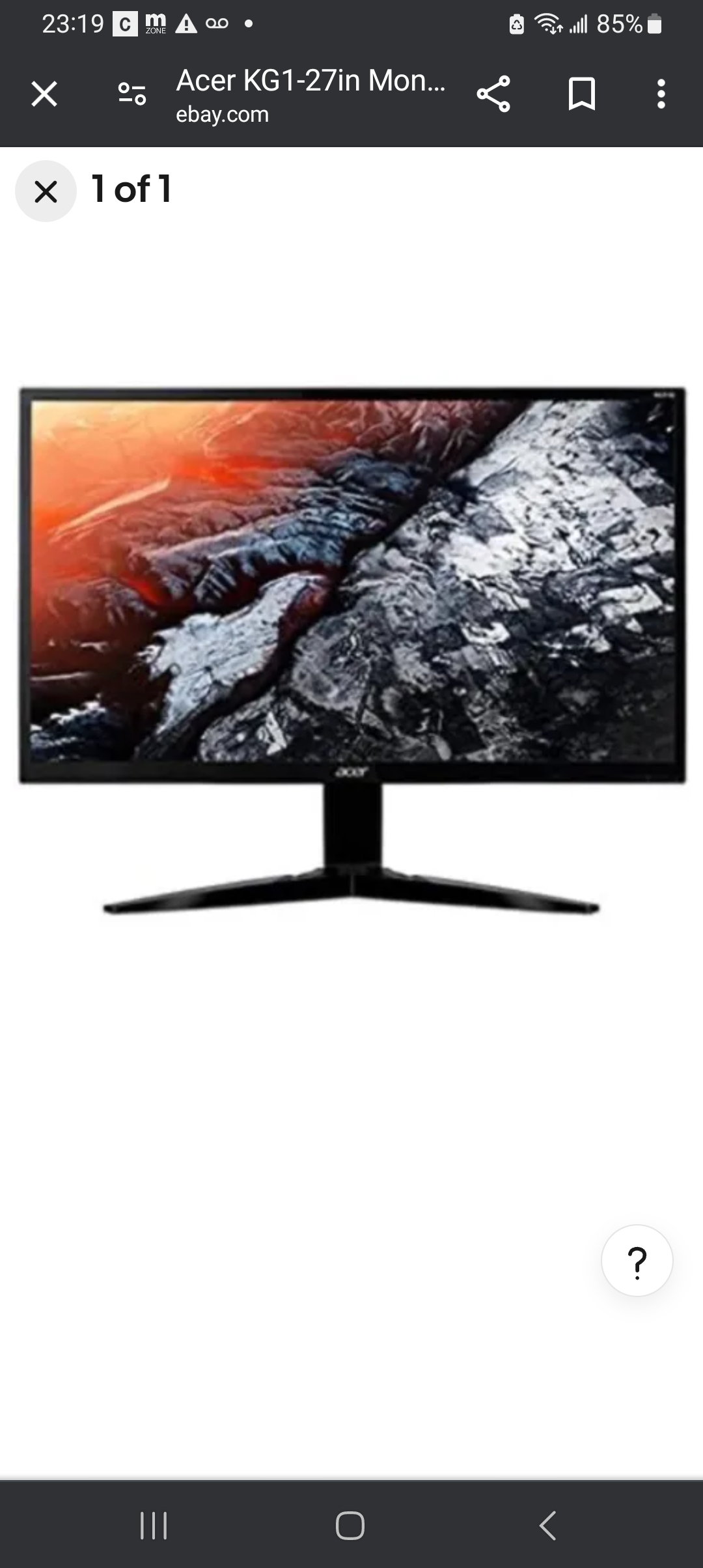 Acer KG1-27in Monitor Full HD